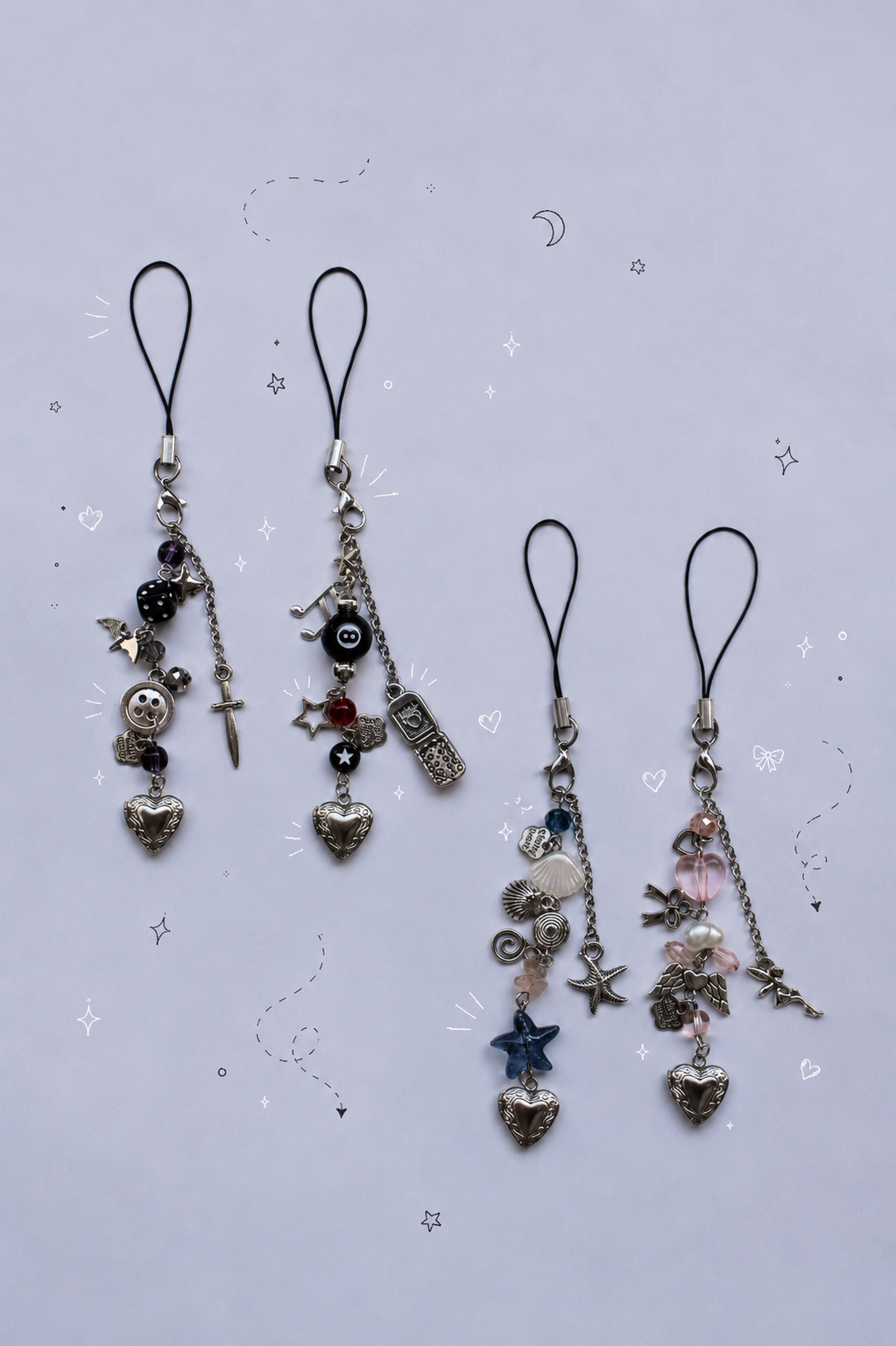 openable heart phone charms