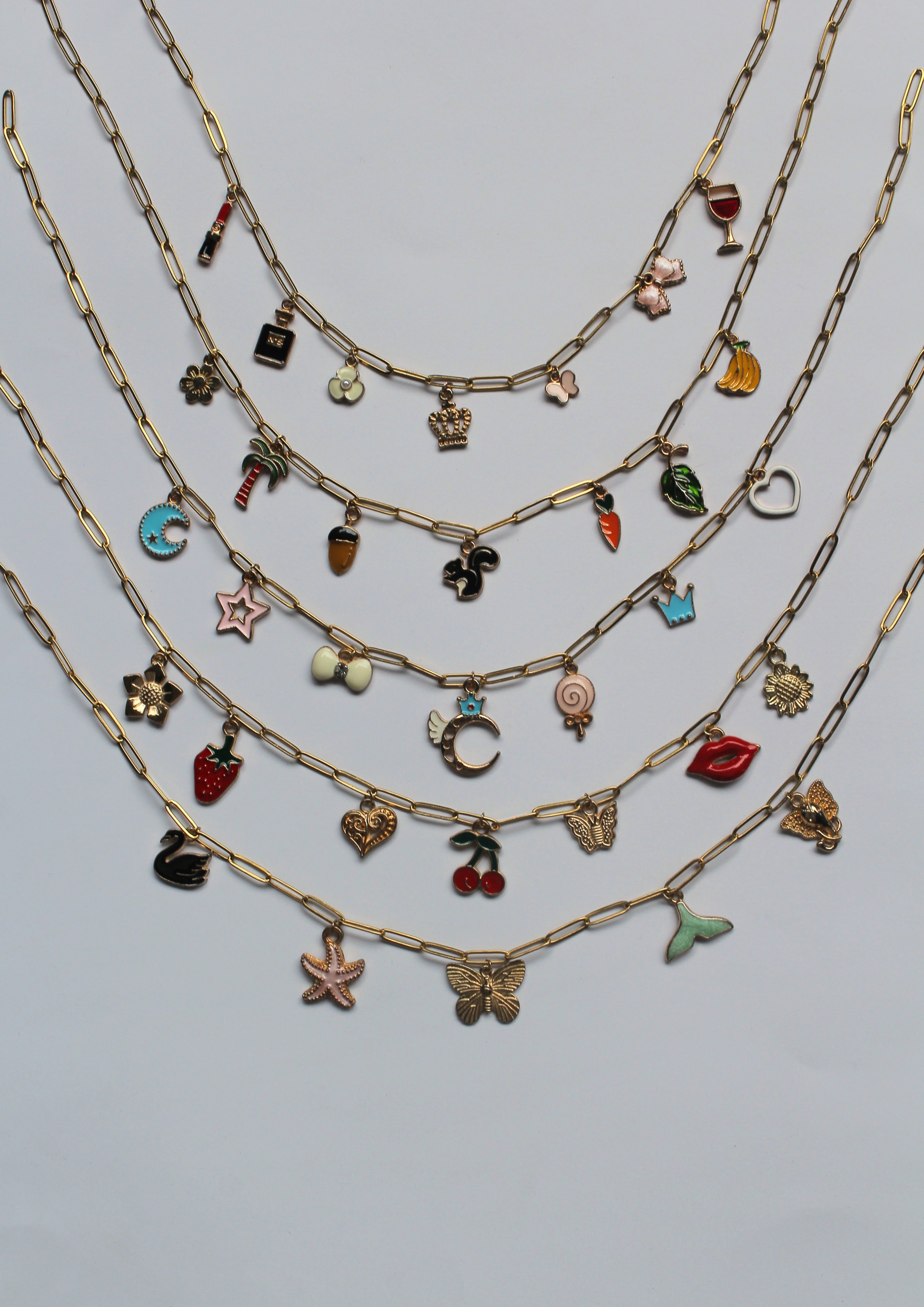 Golden Paperclip Charm Chains