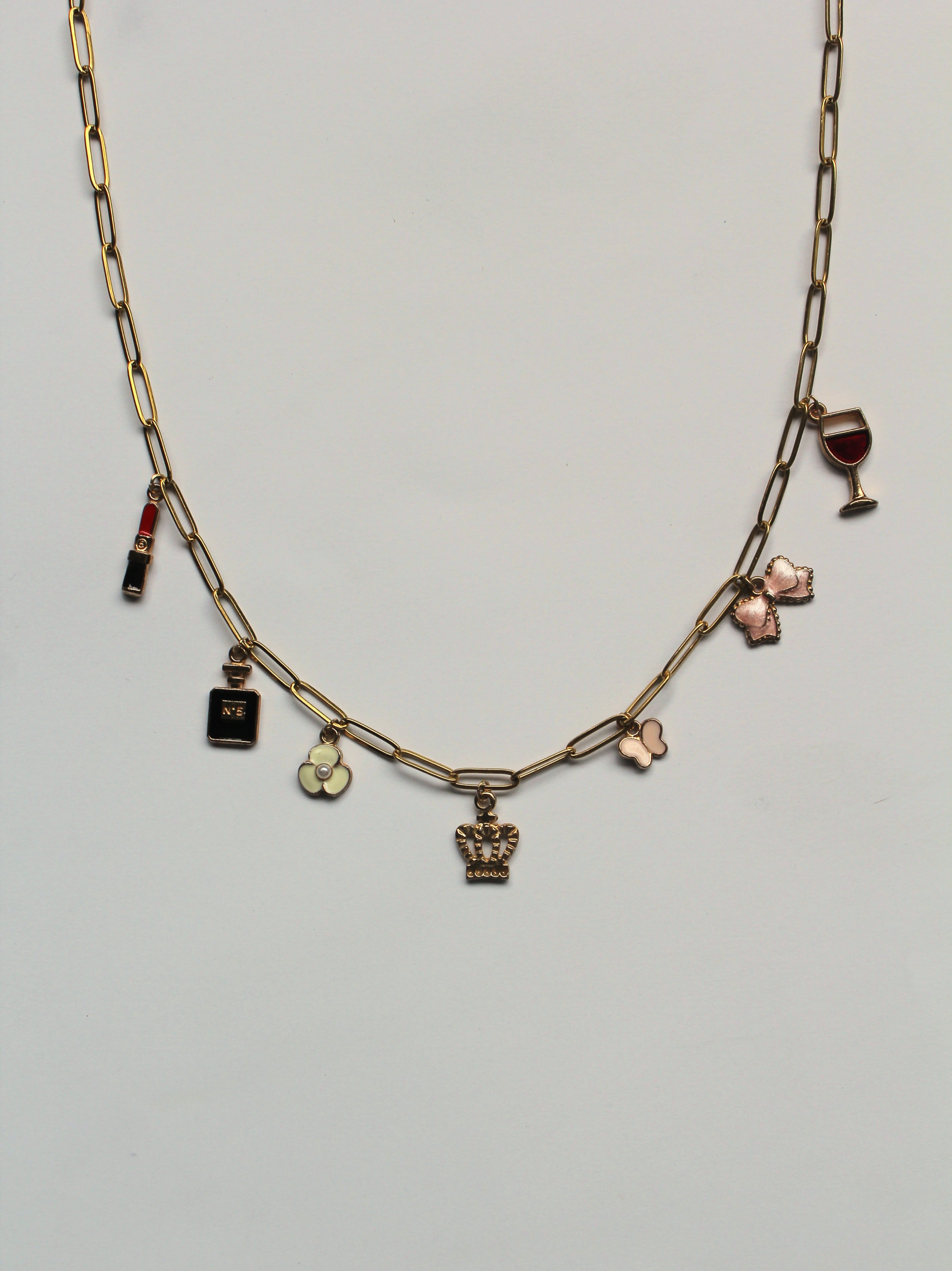 Golden Paperclip Charm Chains