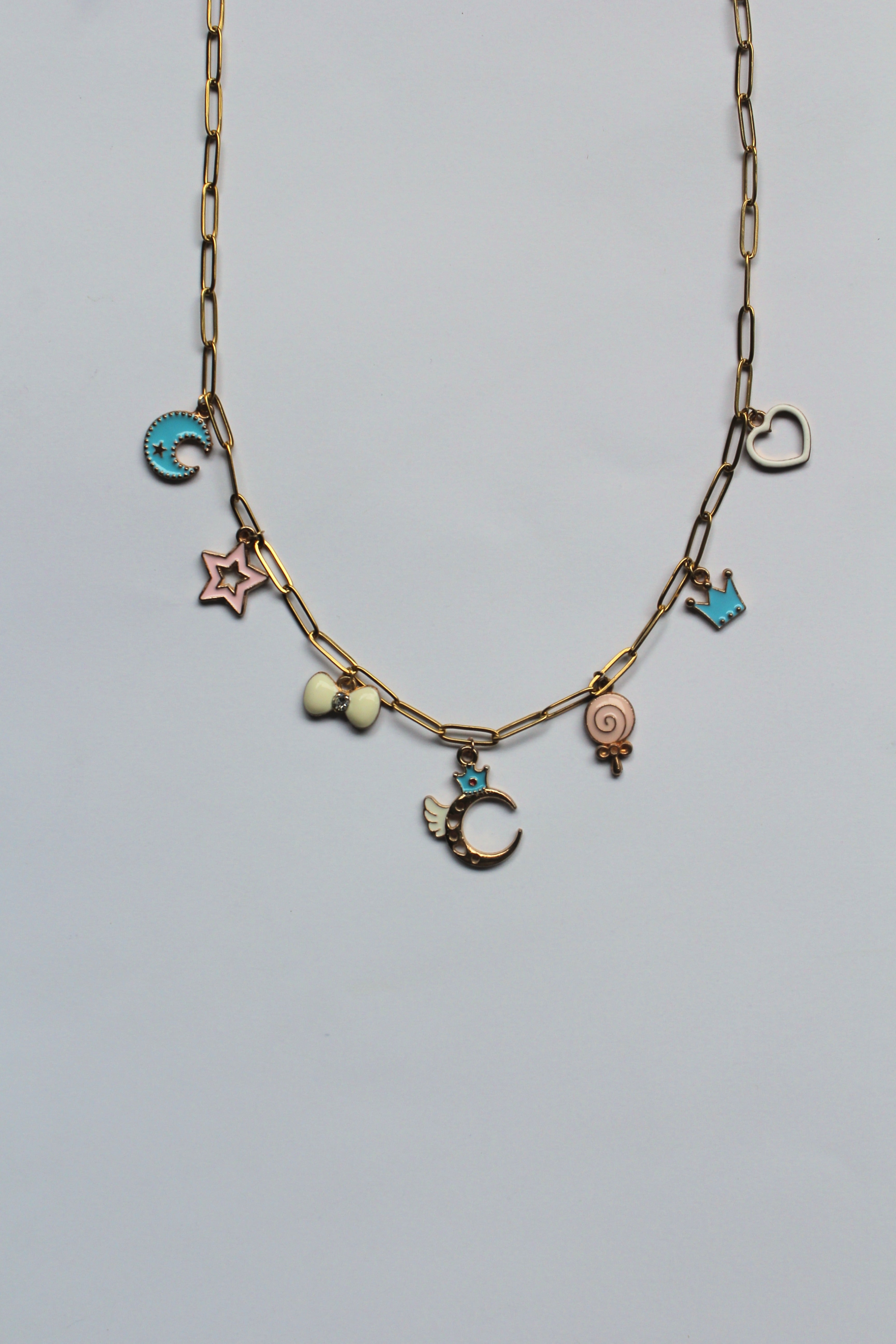 Golden Paperclip Charm Chains