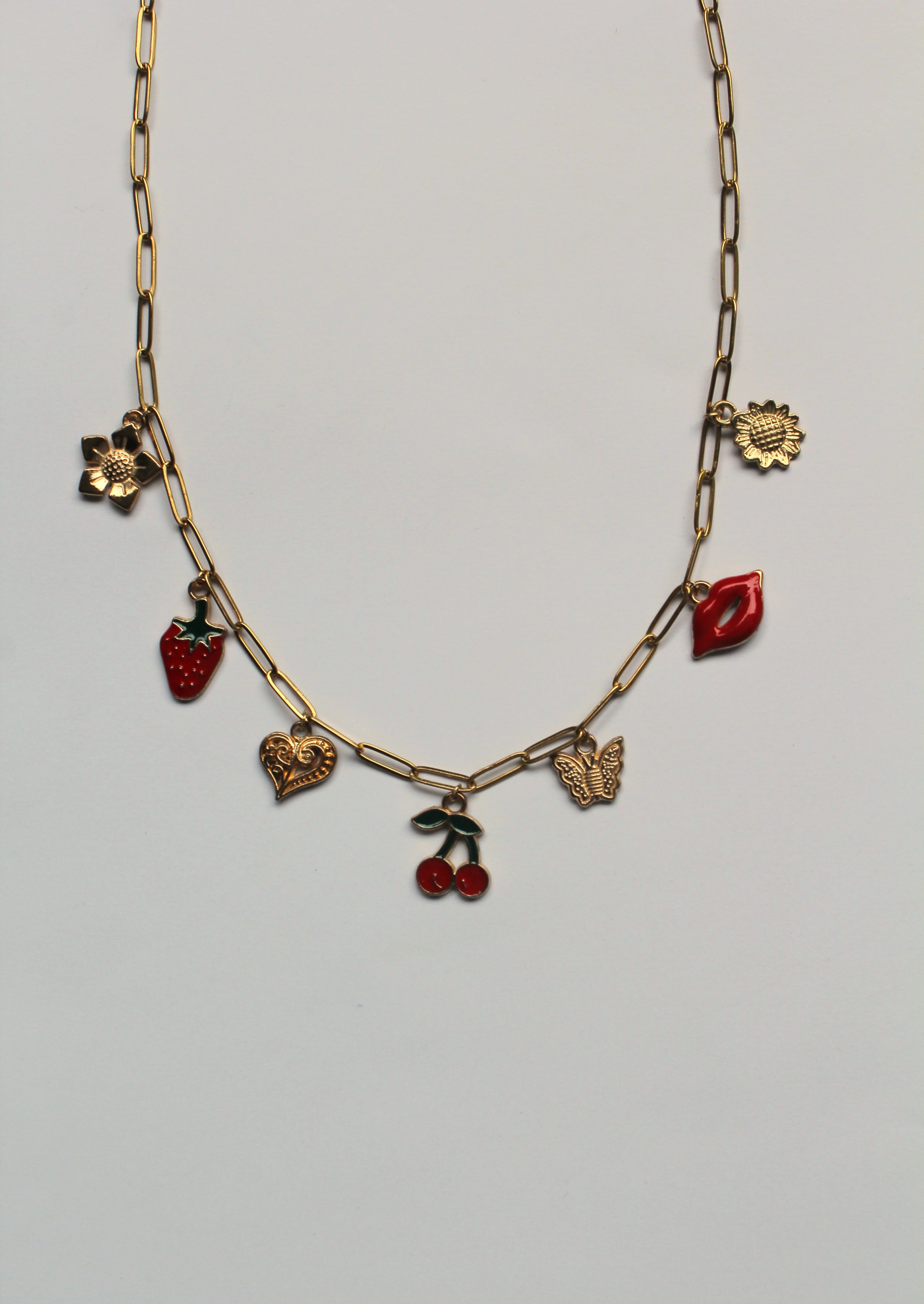 Golden Paperclip Charm Chains
