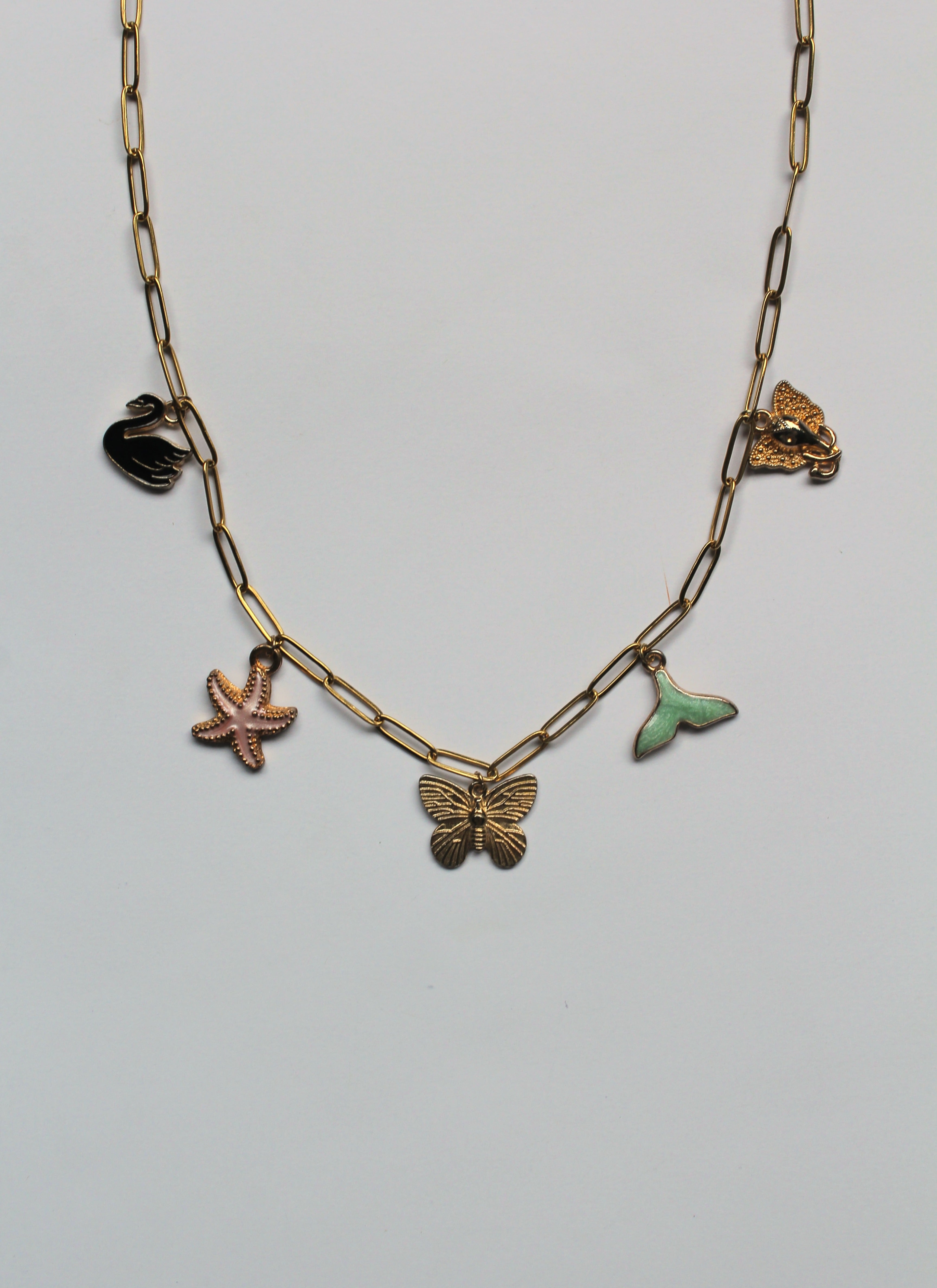 Golden Paperclip Charm Chains