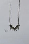 Twin dragon stainless chain pendant