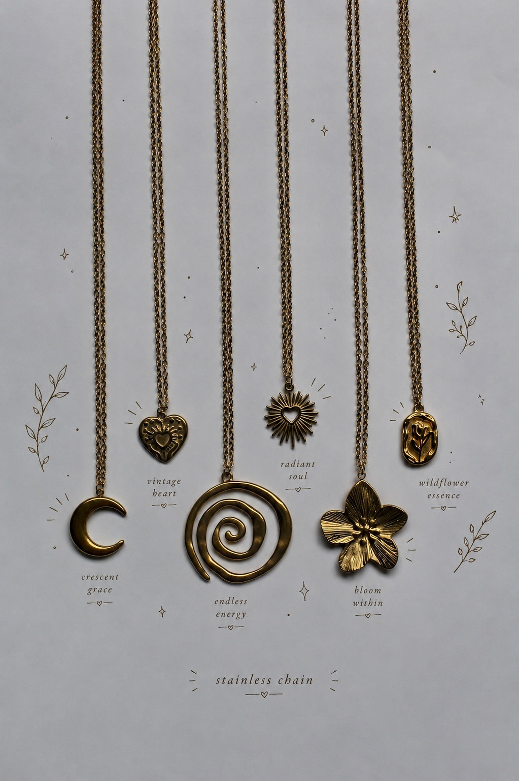 GOLDEN STAINLESS PENDANTS