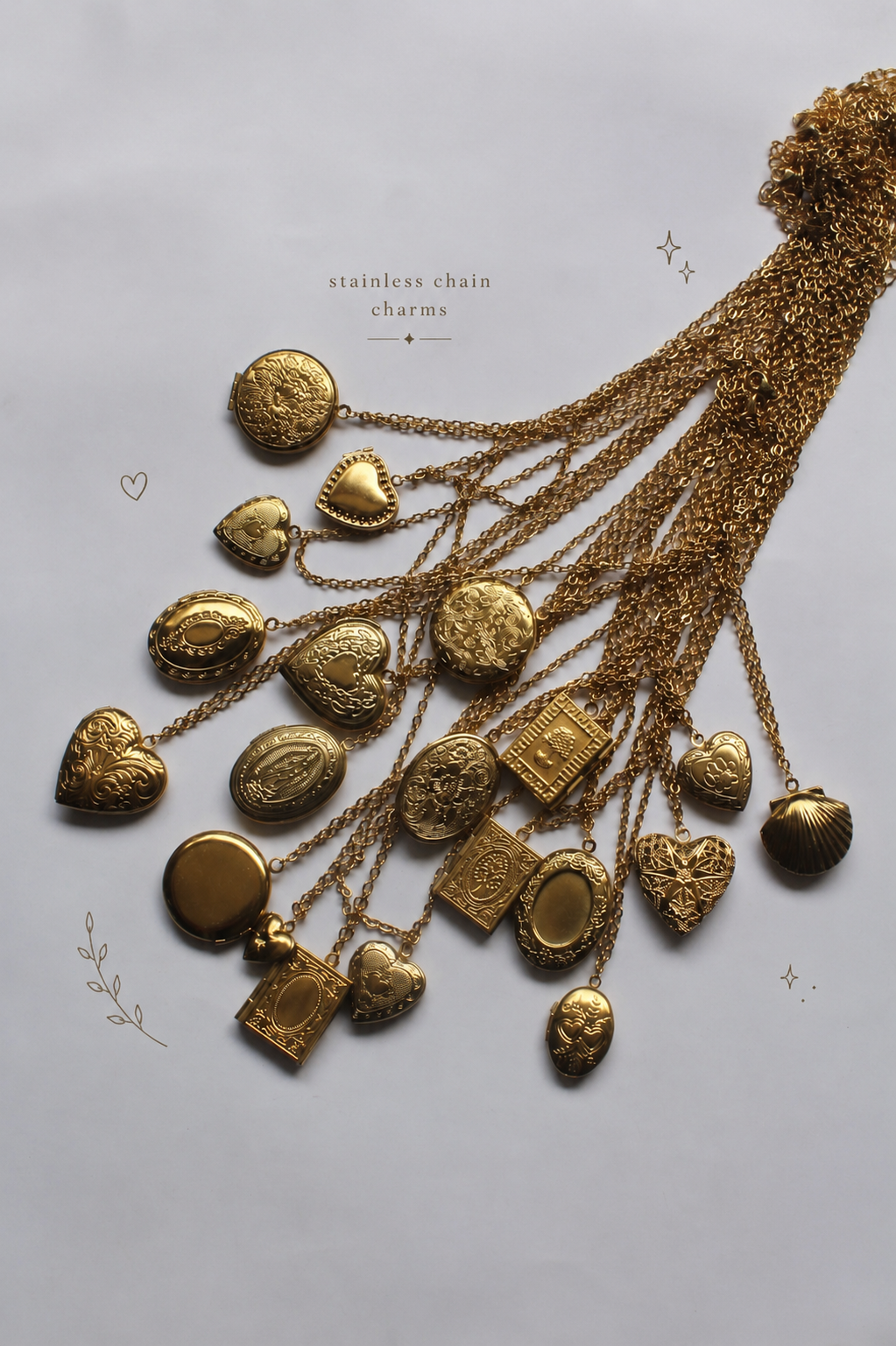 GOLDEN STAINLESS OPENABLE PENDANTS
