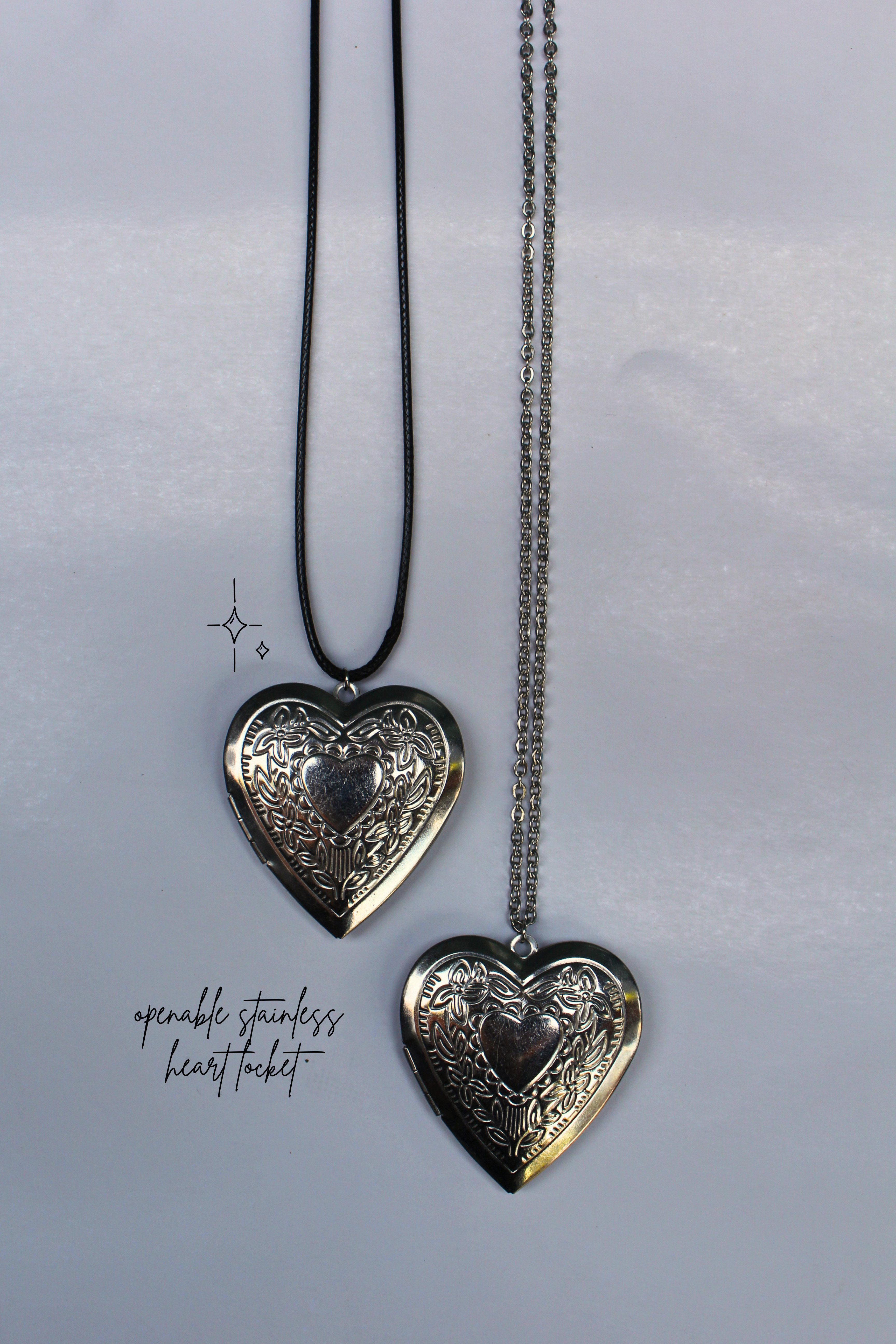 openable stainless heart locket